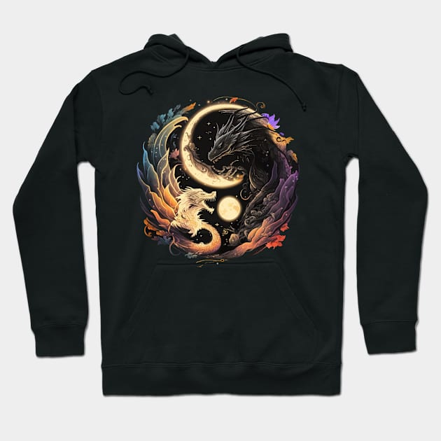 Dragon vs Phoenix Showdown Hoodie by Spaksu